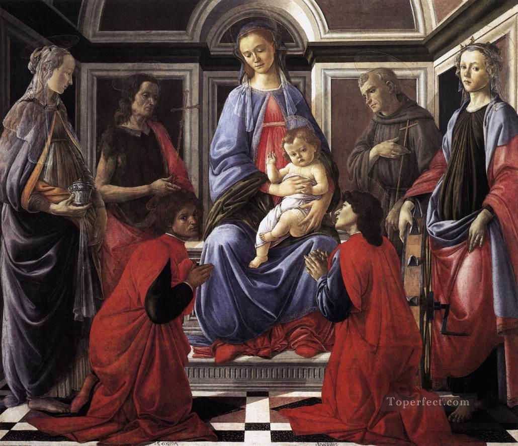 聖母子と六聖人 サンドロ・ボッティチェリ油絵
